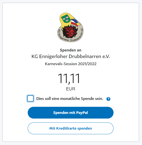 Spenden jetzt auch mit PayPal möglich