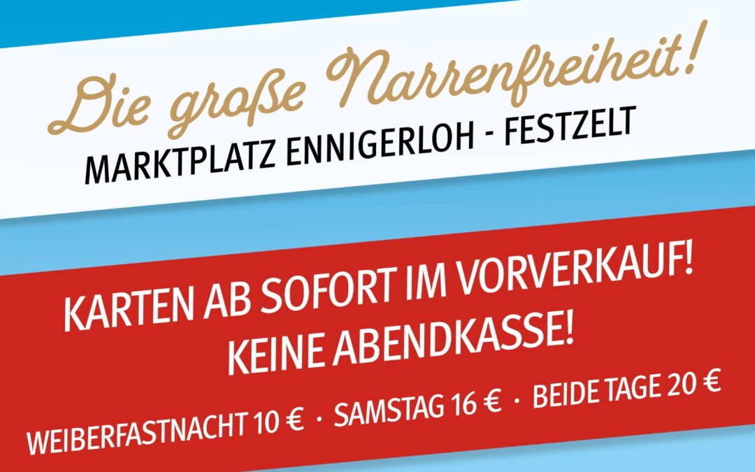 Zeltkarten ab sofort im Vorverkauf
